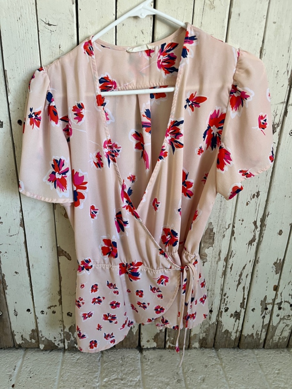 Sophie Rue Pink Floral Wrap Top